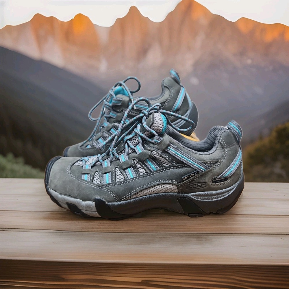 Keen Targhee Vent Hiking Sneaker Shoes Steel Grey Ocean Wave Blue 8 52008-GYCM